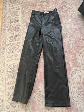 Abercrombie & Fitch Black Faux Leather High-Rise Pants